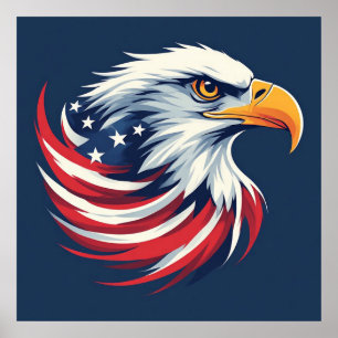 Weißkopfseeadler-Geschenk für ihn – USA-patriotisc Poster