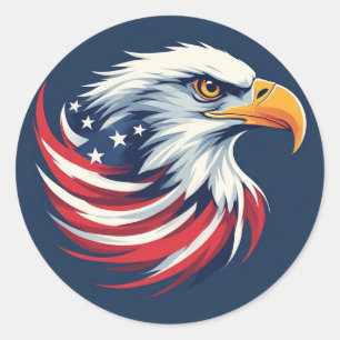 Weißkopfseeadler-Geschenk für ihn – USA-patriotisc Runder Aufkleber