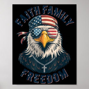 Weißkopfseeadler Glaube Familie Dom Patriotisch Ch Poster