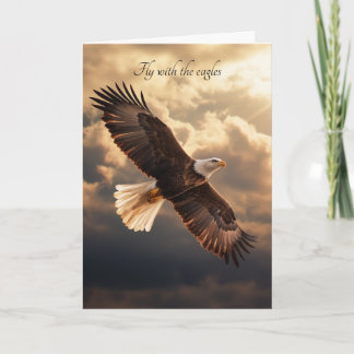 Weißkopfseeadler Goldener Sonnenaufgang Inspiriere Feiertagskarte