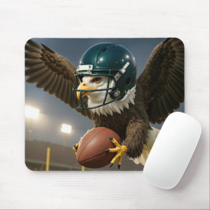 Weißkopfseeadler hält einen Football in einem Stad Mousepad