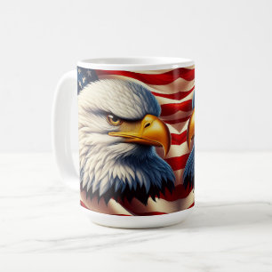 Weißkopfseeadler illustriert amerikanischen Patrio Kaffeetasse