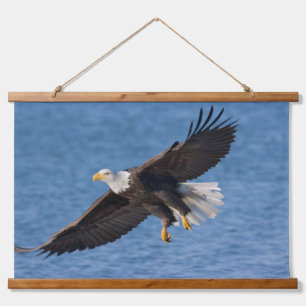 Weißkopfseeadler im Flug Wandteppich Mit Holzrahmen