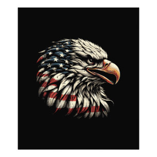 Weißkopfseeadler Kopf Amerikanische Flagge USA Pat Fotodruck
