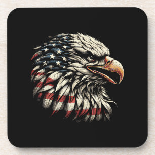 Weißkopfseeadler Kopf Amerikanische Flagge USA Pat Getränkeuntersetzer