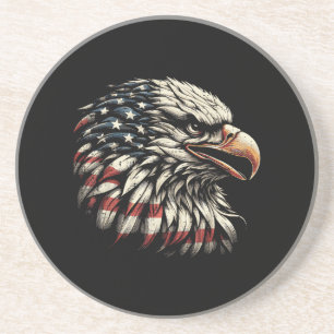 Weißkopfseeadler Kopf Amerikanische Flagge USA Pat Getränkeuntersetzer