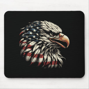 Weißkopfseeadler Kopf Amerikanische Flagge USA Pat Mousepad