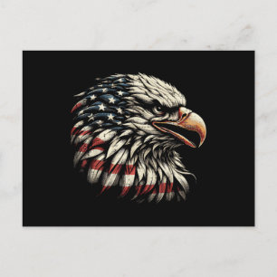 Weißkopfseeadler Kopf Amerikanische Flagge USA Pat Postkarte