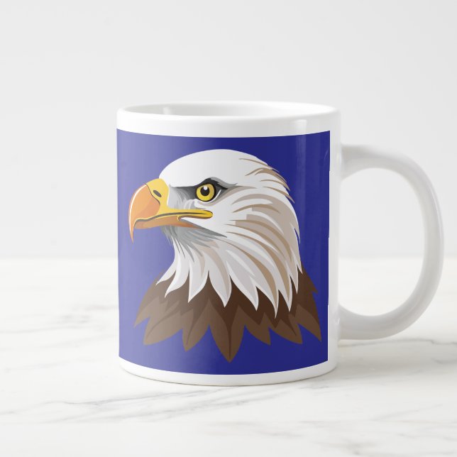 Weißkopfseeadler Kopf Jumbo-Tasse (Rechts)