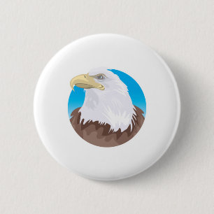 Weißkopfseeadler Kreisdesign Button