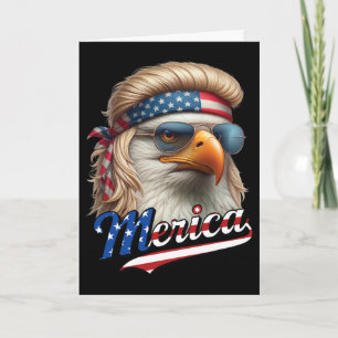 Weißkopfseeadler Merica 4. Juli Adler Blond Mullet Karte