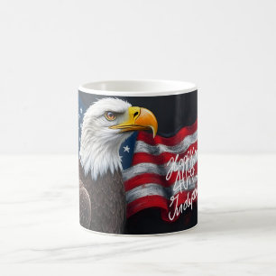 Weißkopfseeadler mit amerikanischer Flagge 4. Juli Verwandlungstasse