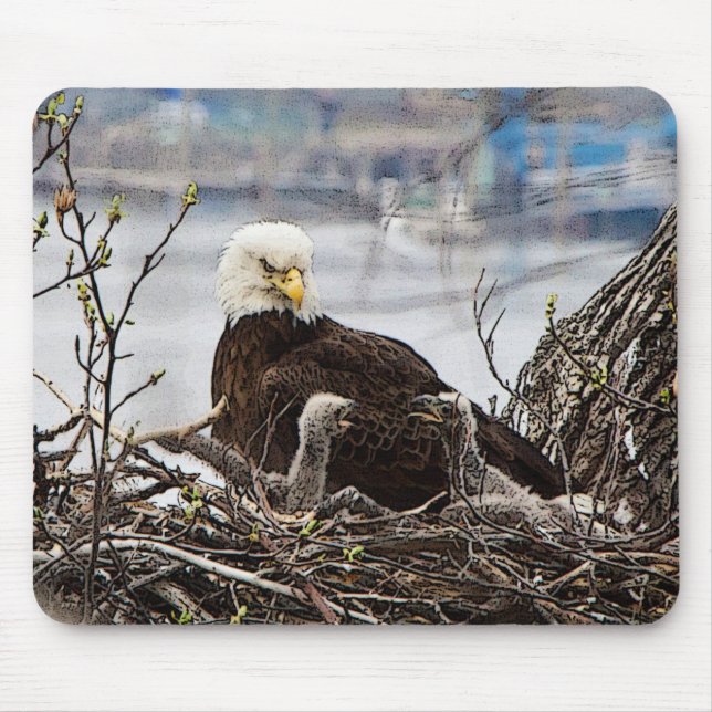 Weißkopfseeadler mit eaglets mousepad (Vorne)
