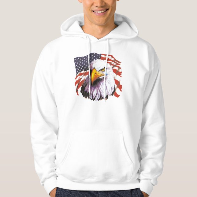Weißkopfseeadler mit einem Riss - USA-Flagge im Hoodie (Vorderseite)