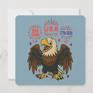 Weißkopfseeadler mit Feuerwerk – USA 250 Jahre 177 Einladung