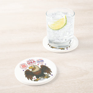 Weißkopfseeadler mit Feuerwerk – USA 250 Jahre 177 Getränkeuntersetzer