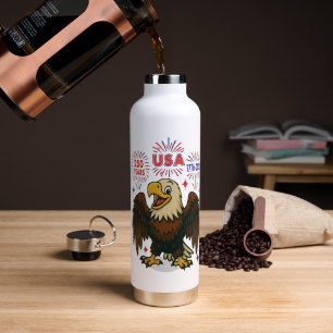 Weißkopfseeadler mit Feuerwerk – USA 250 Jahre 177 Trinkflasche