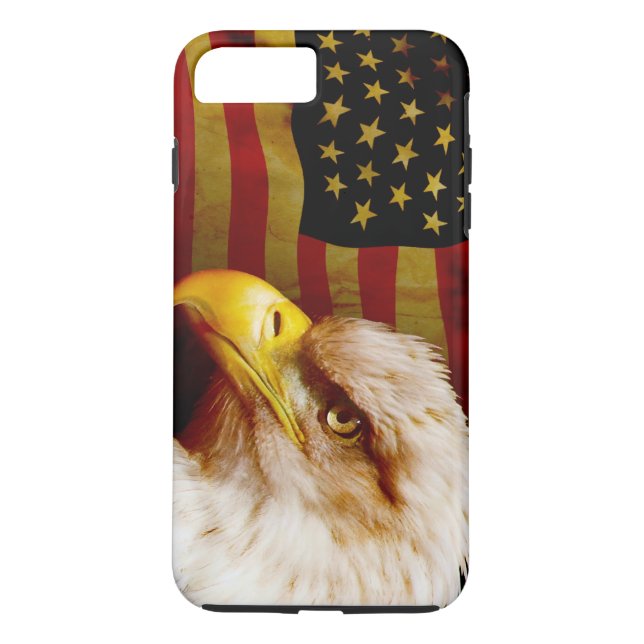 Weißkopfseeadler mit Flagge Case-Mate iPhone Hülle (Rückseite)