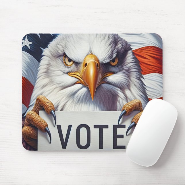 Weißkopfseeadler mit Wahlschild Mousepad (Mit Mouse)
