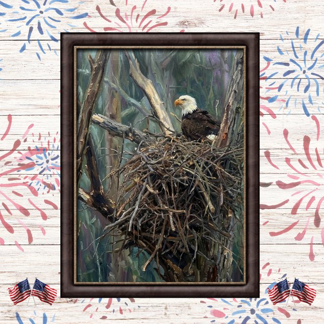 Weißkopfseeadler-Nest-Waldkunst Poster (Von Creator hochgeladen)