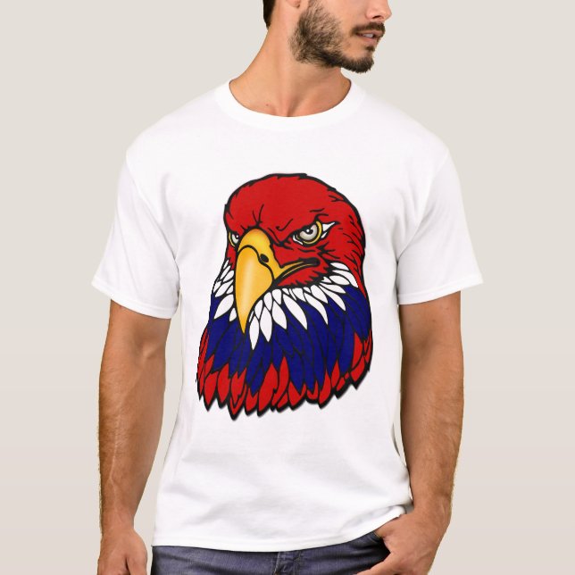 Weißkopfseeadler-patriotischer Amerikaner T-Shirt (Vorderseite)