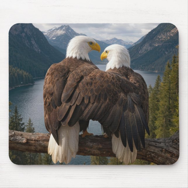 Weißkopfseeadler schützt seinen Partner Mousepad (Vorne)