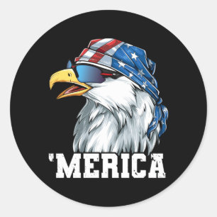 Weißkopfseeadler-Shirt Männer Frauen USA-Flagge Pa Runder Aufkleber