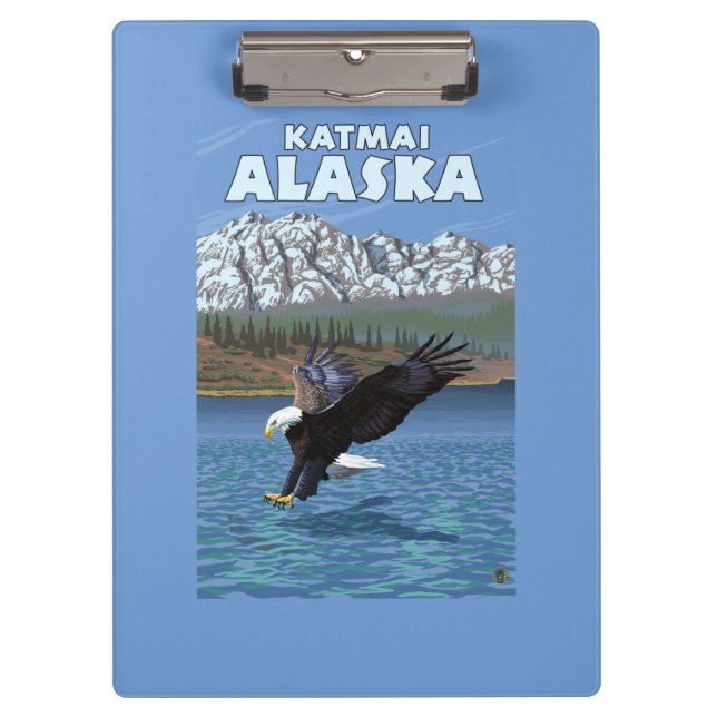 Weißkopfseeadler-Tauchen - Katmai, Alaska Klemmbrett (Vorderseite)