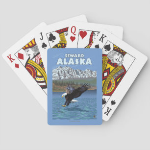 Weißkopfseeadler-Tauchen - Seward, Alaska Spielkarten