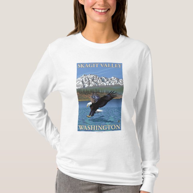 Weißkopfseeadler-Tauchen - Skagit Tal, Washington T-Shirt (Vorderseite)