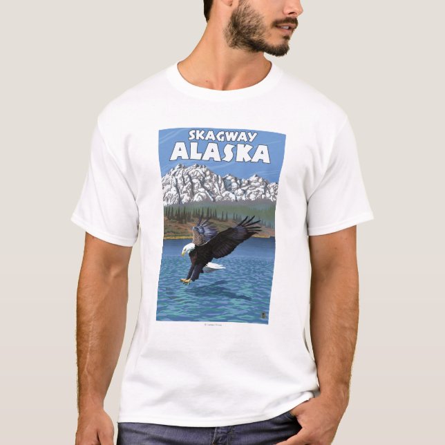 Weißkopfseeadler-Tauchen - Skagway, Alaska T-Shirt (Vorderseite)