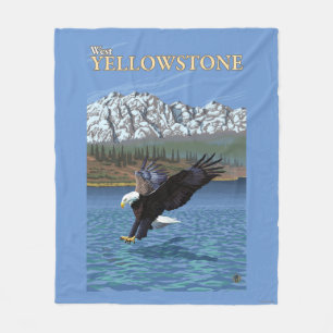 Weißkopfseeadler-Tauchen - WestYellowstone, M.Ü. Fleecedecke