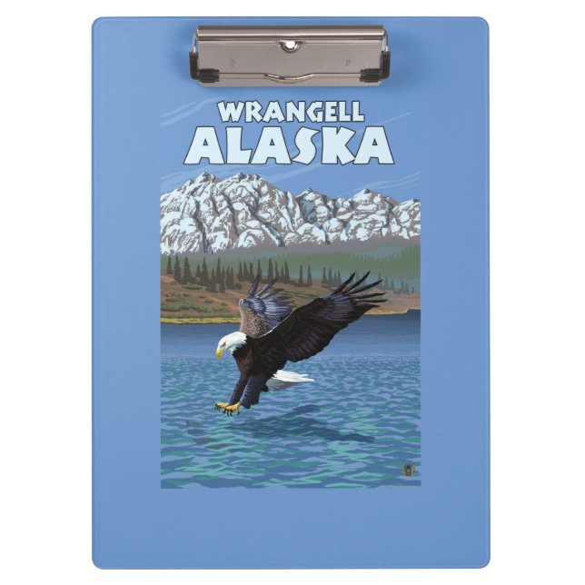 Weißkopfseeadler-Tauchen - Wrangell, Alaska Klemmbrett (Vorderseite)