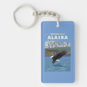 Weißkopfseeadler-Tauchen - Wrangell, Alaska Schlüsselanhänger