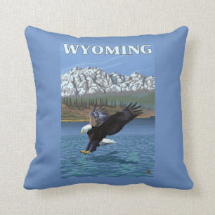 Weißkopfseeadler-Tauchen - Wyoming Kissen