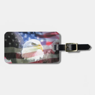 Weißkopfseeadler und USA-Flagge Gepäckanhänger