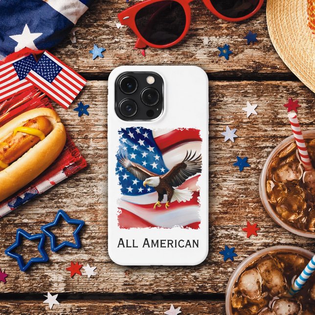 Weißkopfseeadler & US-Flagge 4. Juli iPhone Hülle (Von Creator hochgeladen)