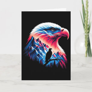 Weißkopfseeadler US-Flagge 4. Juli Patriotisches K Karte