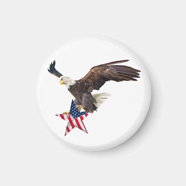 Weißkopfseeadler US-Flagge Magnet (Vorne)