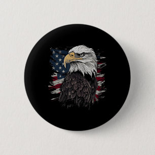 Weißkopfseeadler USA Amerikanische Flagge Patrioti Button