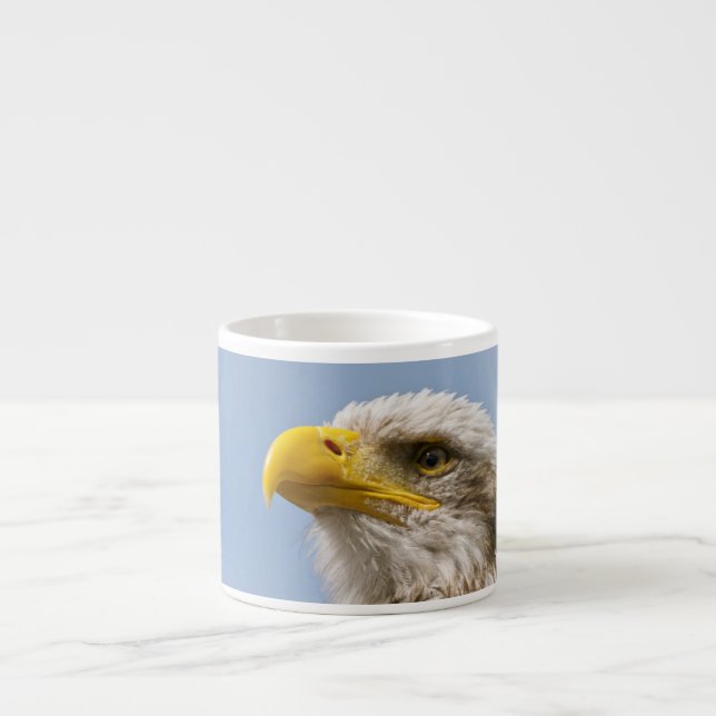 Weißkopfseeadler-Wildnis-Porträtkunst Espressotasse (Vorderseite)