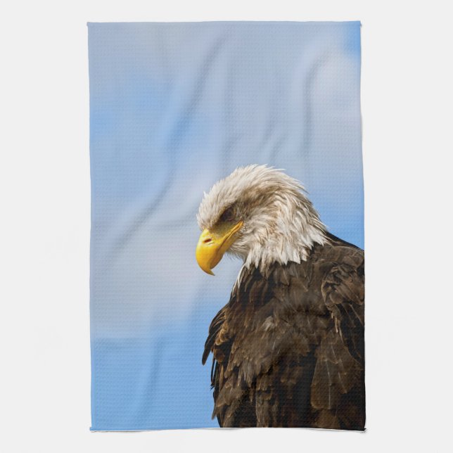 Weißkopfseeadler-Wildnis-Porträtkunst Geschirrtuch (Vertikal)