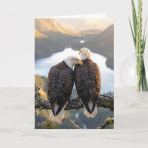 Weißkopfseeadler zum Geburtstag über einem Tal Karte