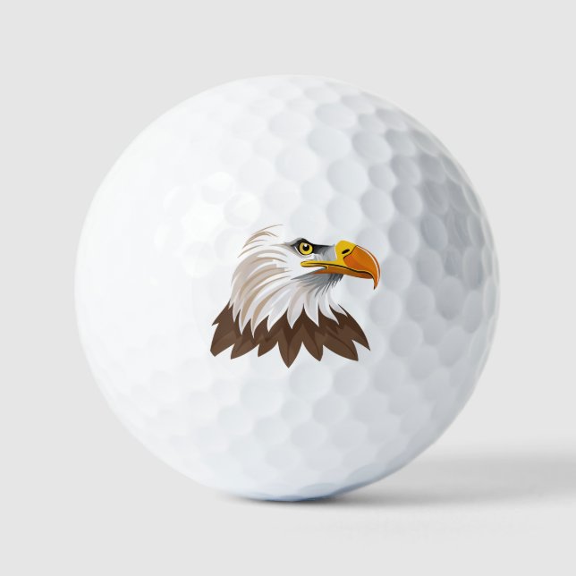 Weißkopfseeadlerkopf Golfball (Vorderseite)