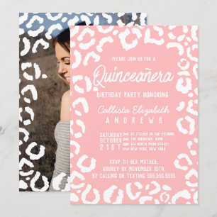 Weißkorallengewässer Leopard Quinceañera Foto Einladung