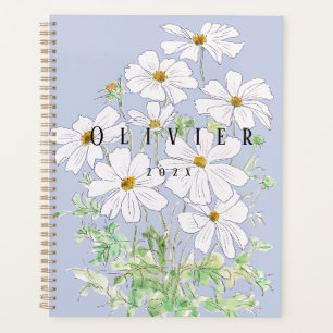Weißkosmos Blume Aquarellbilder Planer