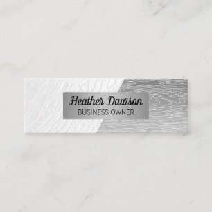 Weißleder   Natürliche Linien   Farbblock Mini Visitenkarte