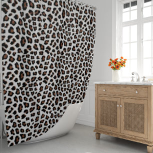 Weißleopard Duschvorhang