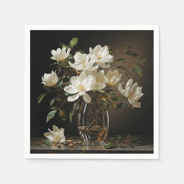 Weißmagnolie Serviette (Vorderseite)