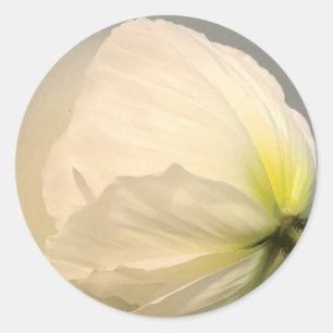 Weißmohn Runder Aufkleber